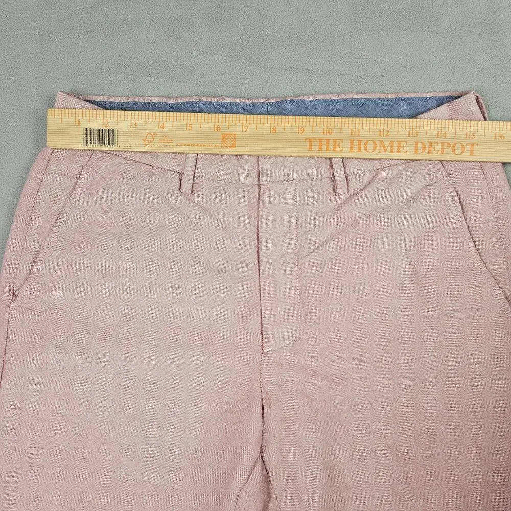 J.Crew Bowery Pants Men 31x30.5* Red Urban Slim Chino Cotton Flat Front Prep Ivy